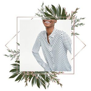 ZARA |  100% Silk Polka Dot Blouse